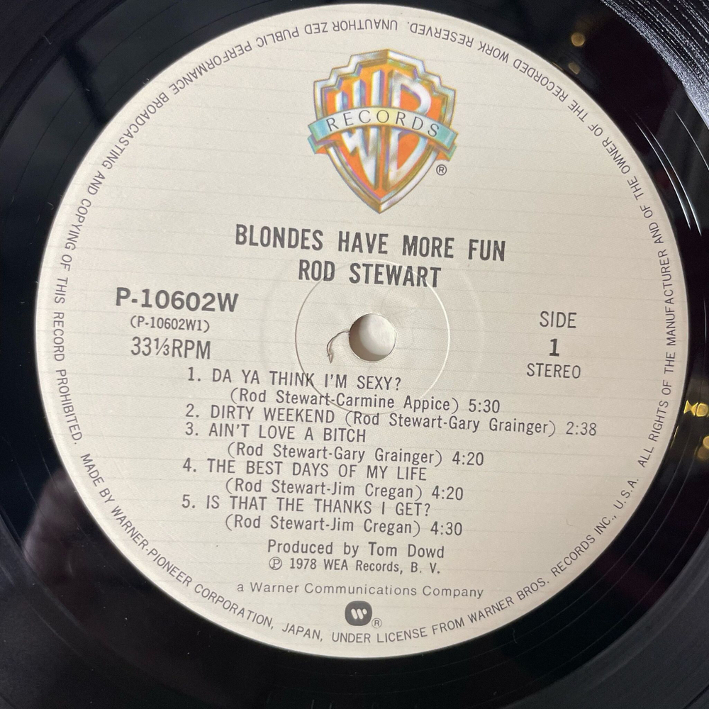 Винтажная виниловая пластинка LP Rod Stewart Blondes Have More Fun (Japan 1978) (Obi) Dirty Weekend