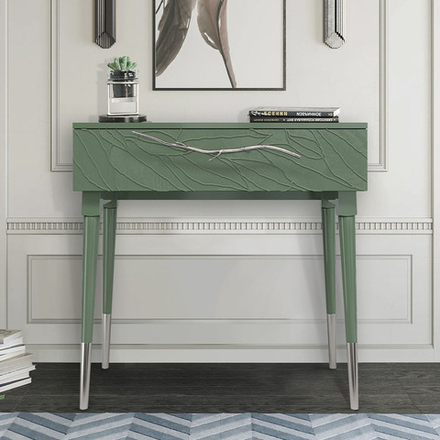 Консоль Арт Колор leaves Стайл Сильвер Зеленый нефрит