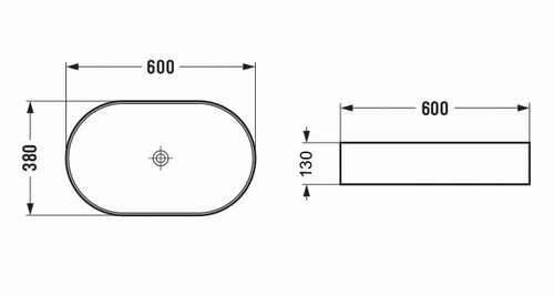 Раковина Azario накладная 600х380х130 белая (AZ-78330D)