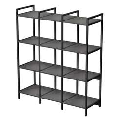 10ССТ.4.400 Стеллаж средний тройной 4 полки, узкий (1160*400*1328)