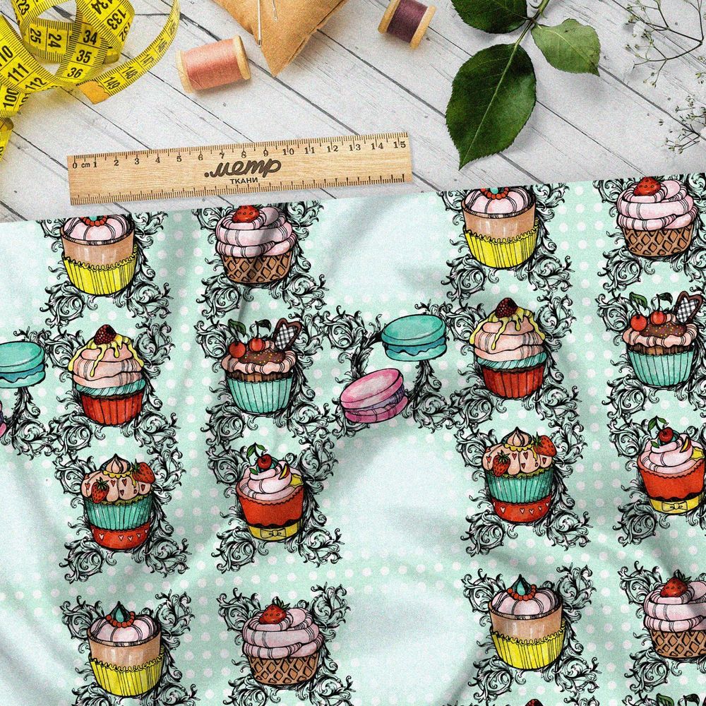 Ткань бифлекс кремовые пирожные