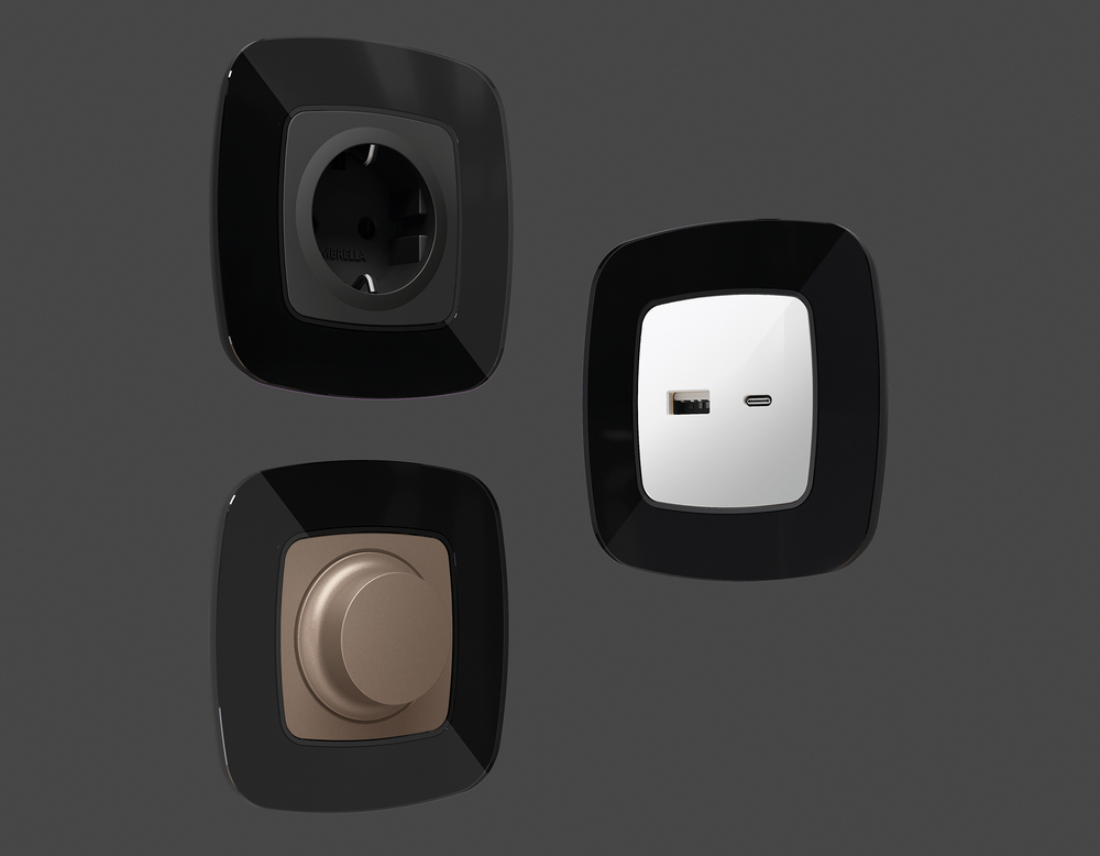 OF350802 Рамка OMEGA Radian (Черный Стекло закаленное натуральное) 2-ая