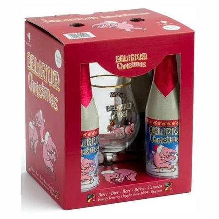 Пивной Подарочный Набор Huyghe Delirium Christmas - 4*0.33+Бокал