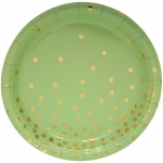 Тарелка бумажная 18 см в наборе 10 шт «Конфетти» зеленая