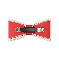 Бант-бабочка красный с жемчужным декором