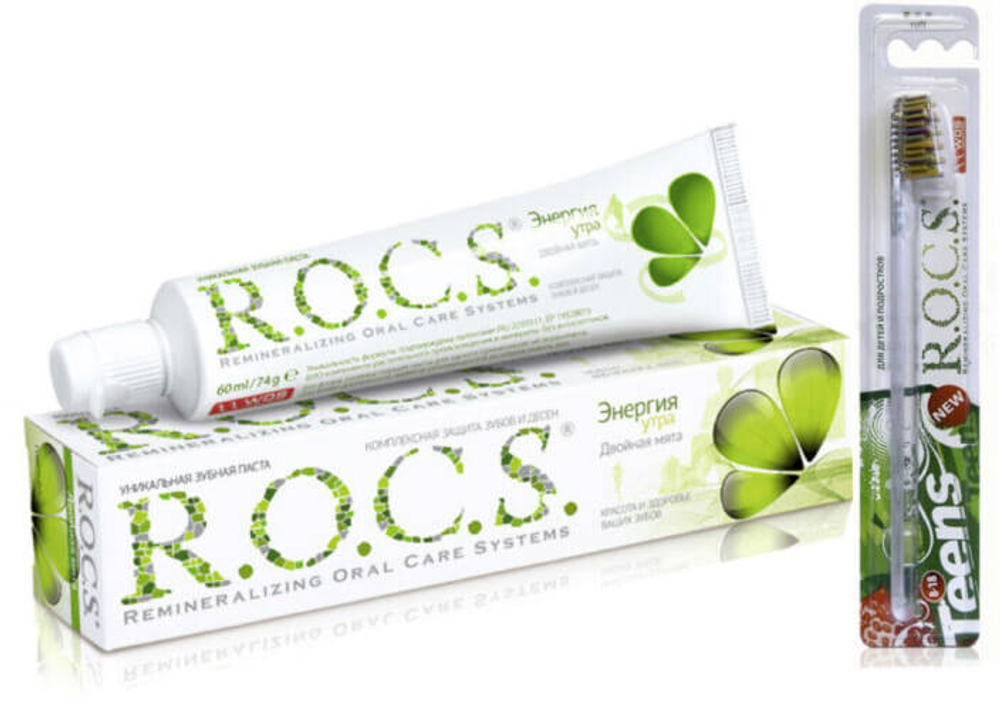 РОКС наб зуб.паста Двойн мята+ (з\щ) 74 гр 2221