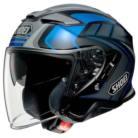 SHOEI Шлем мотоциклетный открытый с длинным визором J-Cruise II AGLERO сине-черно-серый