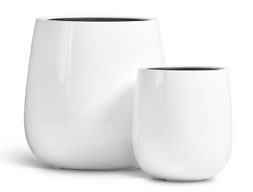 Кашпо TREEZ Effectory - Gloss - Design-Чаша - Белый глянцевый лак