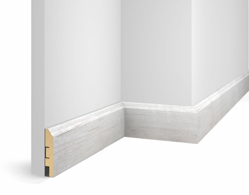 Плинтус Cosca WP 07 экошпон Дуб Эффект светло-серый МДФ