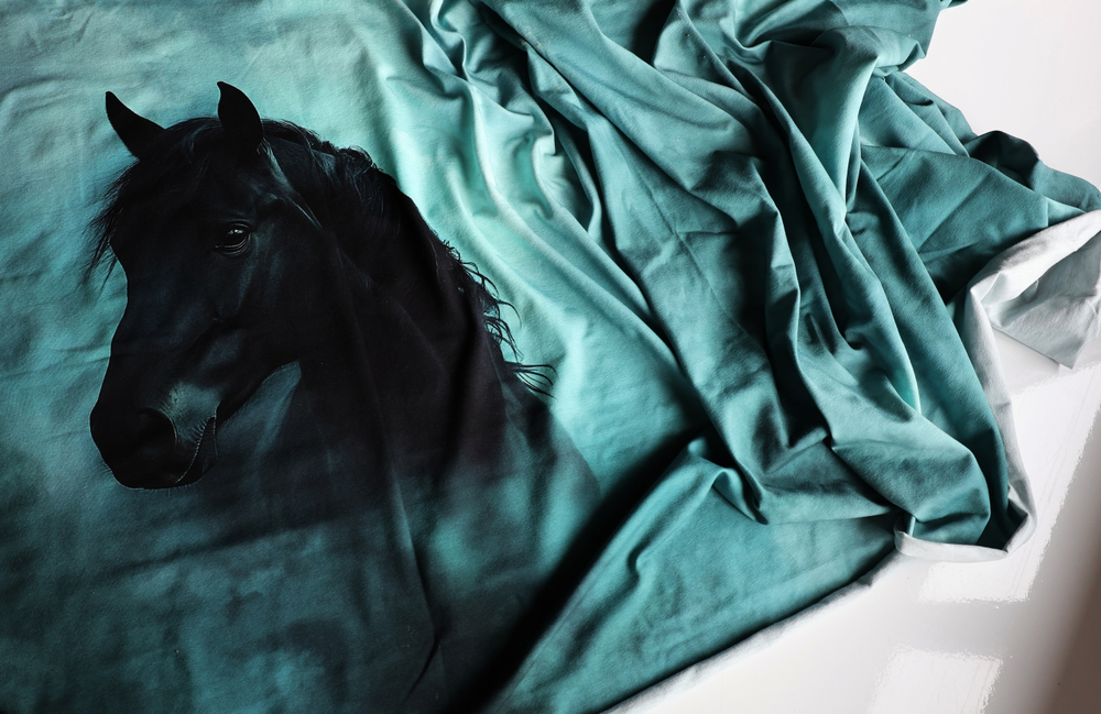 ЧЕРНЫЙ КОНЬ - Кулирка с лайкрой, компакт пенье (ДЖ66 Маша) (к2 непрокрас, полочка задета)