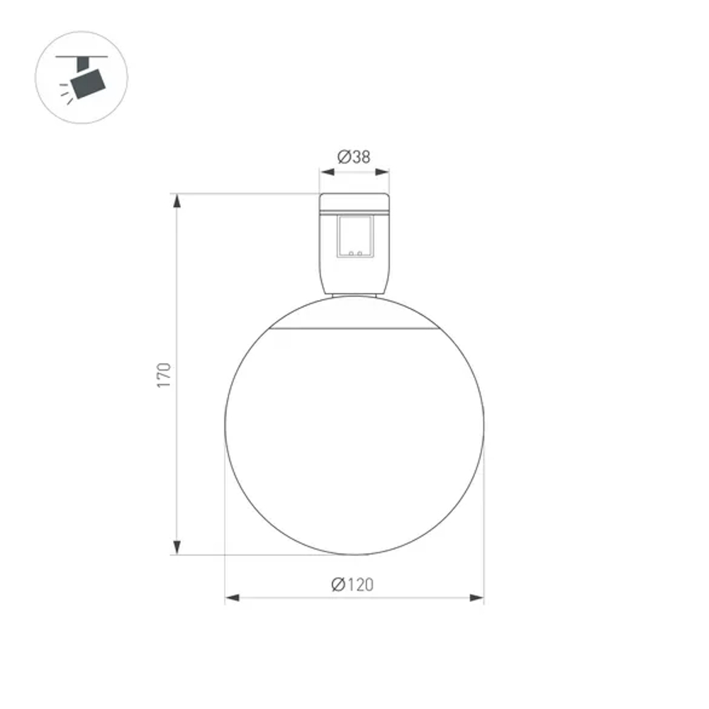Светильник ART-APRIORI-SFERO-R120-5W Day4000 (BK, 350 deg, 48V) (Arlight, IP20 Металл, 3 года) 039396