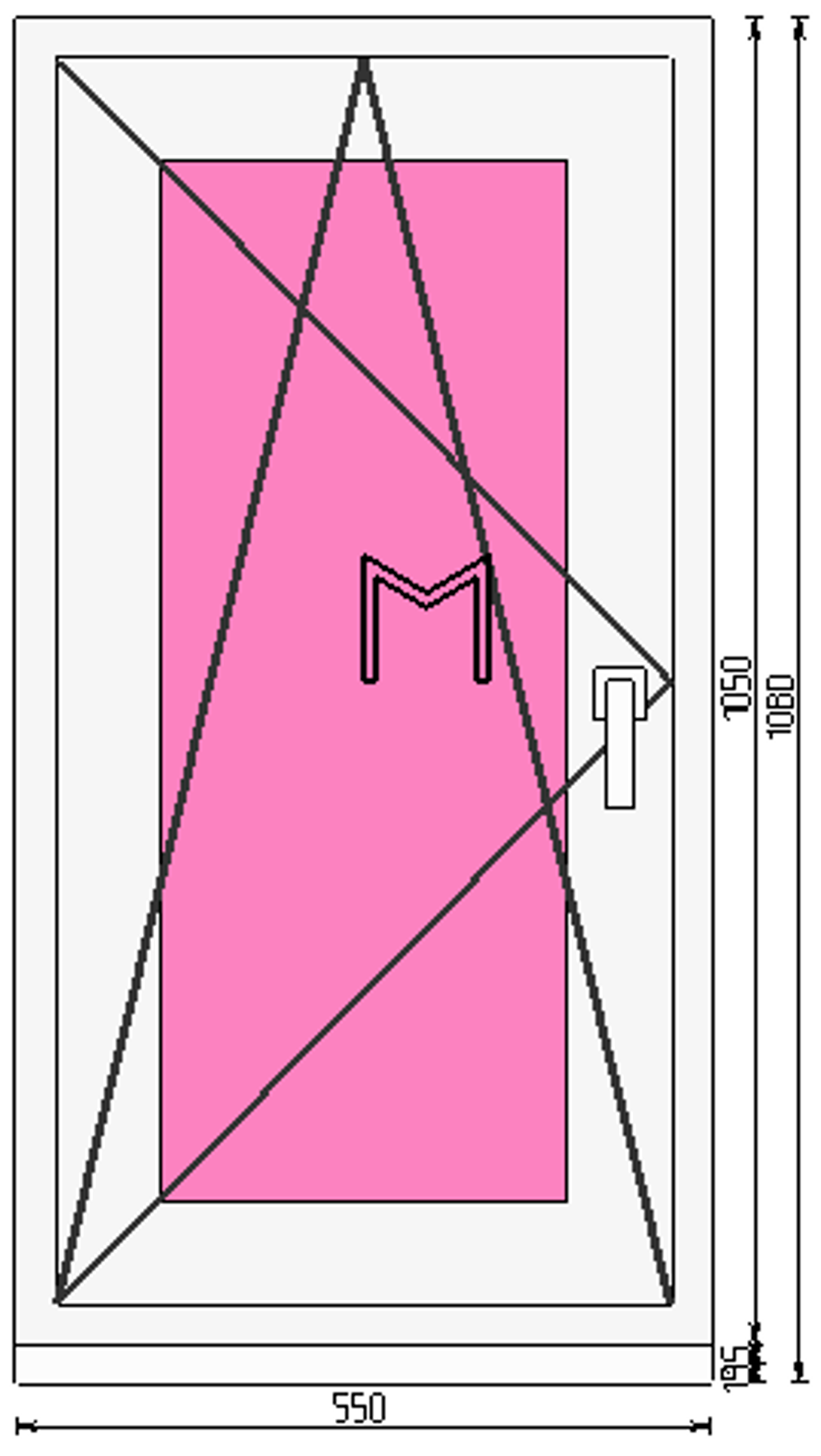 Пластиковое окно 1050 х 550 ТермА Эко + Москитная сетка