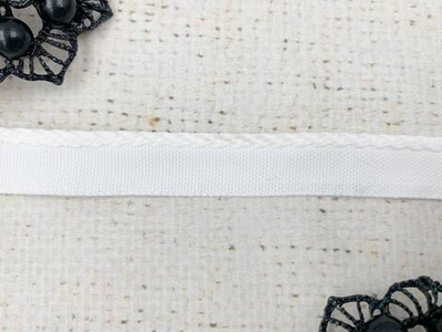 Лента отделочная кант, ш. 1 см, пр-во Беларусь, белый