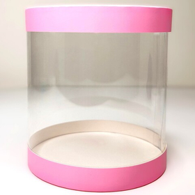 Шляпная упаковка РОЗОВАЯ д. 12 см высота 12 см.