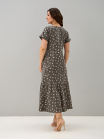 Платье П-032/хаки-цветыветочка