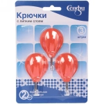 Крючки в наборе 3шт на липкой основе «Воздушные шарики», нагрузка 2кг