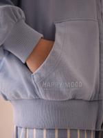 Толстовка с капюшоном на молнии для девочки Next E82-489, Светло-синий