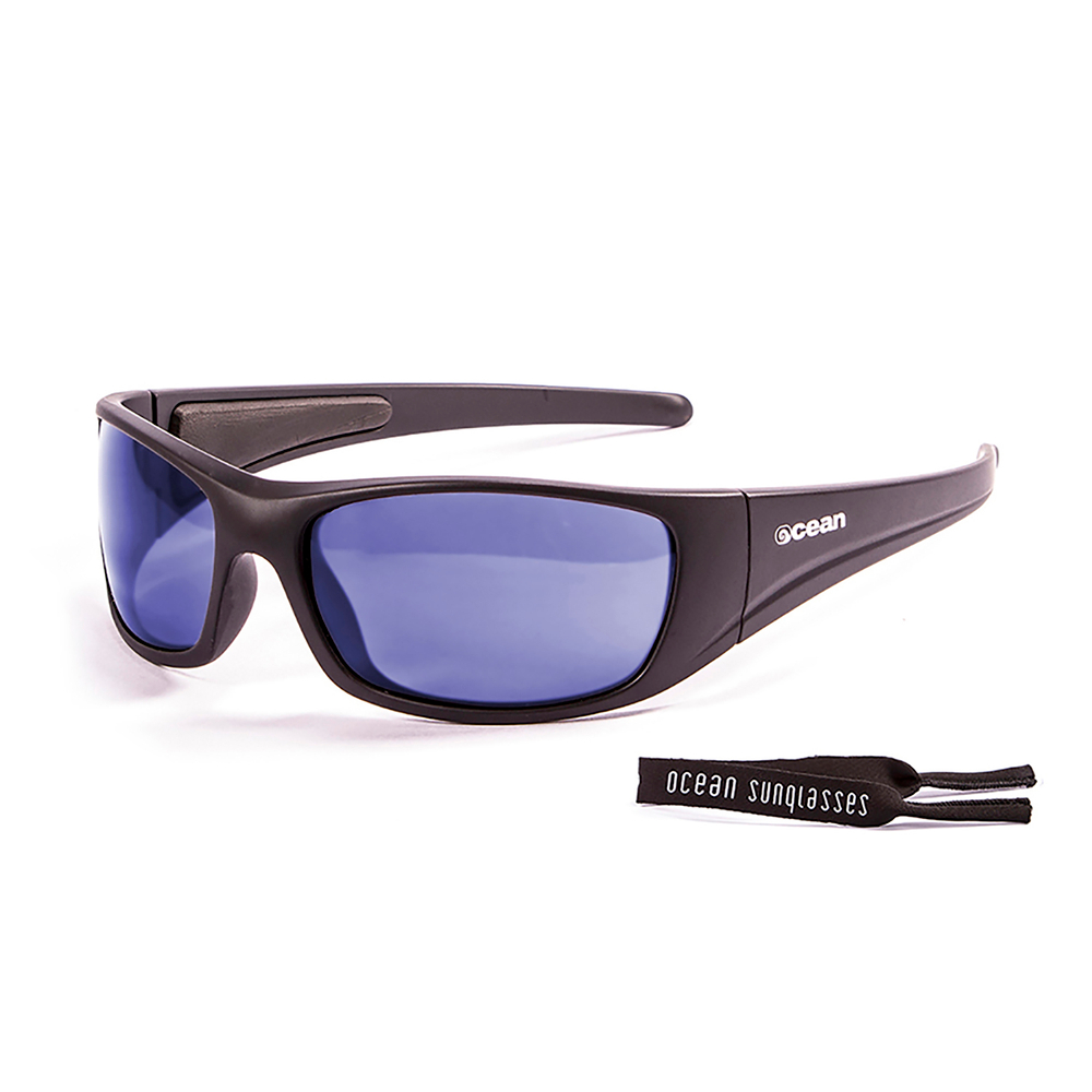 Спортивные очки "Ocean" Bermuda Черные Матовые/Зеркально-синие линзы