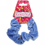 Резинка для волос 1шт «Кокетка - Бархат», цвет голубой d-10.5см (хедер Кокетка)