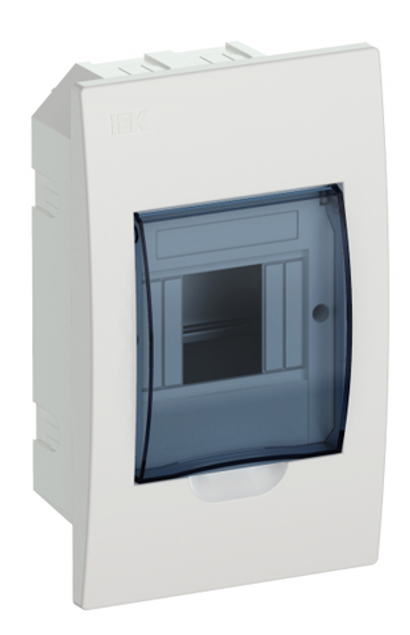 Бокс ЩРВ-П-4мод встр. пласт.белый (дв.прозр) IP41 IEK