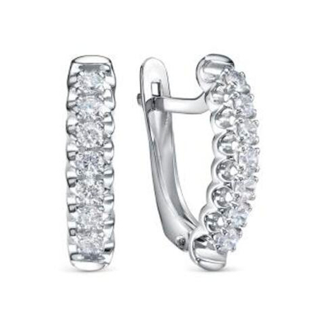 Серьги из серебра с фианитами