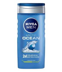 Duş geli \ Гель для душа Nivea Men 2в1 Arctic Ocean мужской для тела и волос с морской солью 250 мл