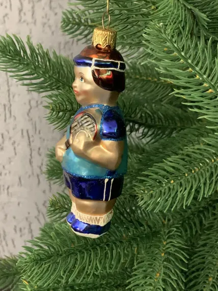 Елочное украшение Теннисист, стекло, Витус (А238)