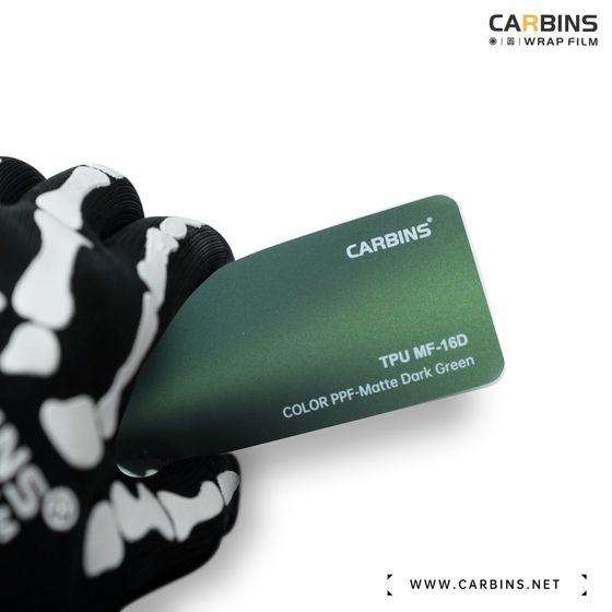 Carbins Color PPF Matte Dark Green MF 16D зеленая матовая цветная полиуретановая защитная антигравийная пленка