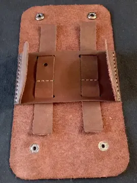 Футляр для Т-образной бритвы из натуральной кожи, тёмно-коричневый