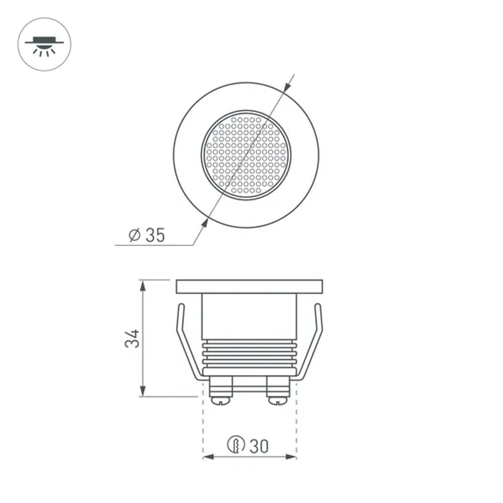 Светодиодный светильник LTM-R35WH 1W White 30deg (Arlight, IP40 Металл, 3 года) 020751