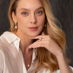 Серьги с Розовым Жемчугом и Бриллиантами, Е0143-4/3