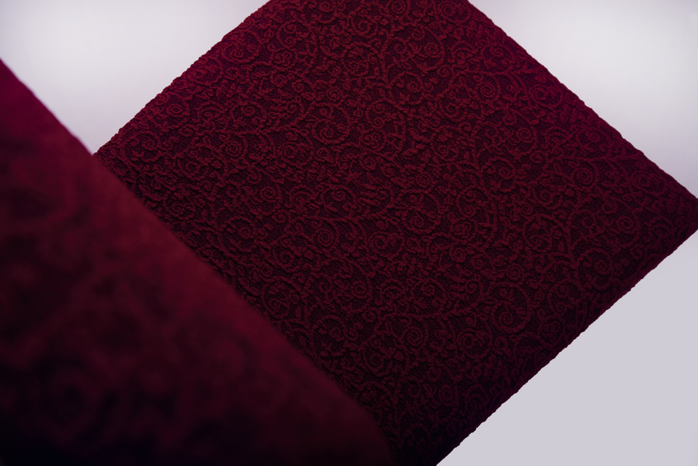 Чехол на стул без оборки Жаккард, цвет Бордовый