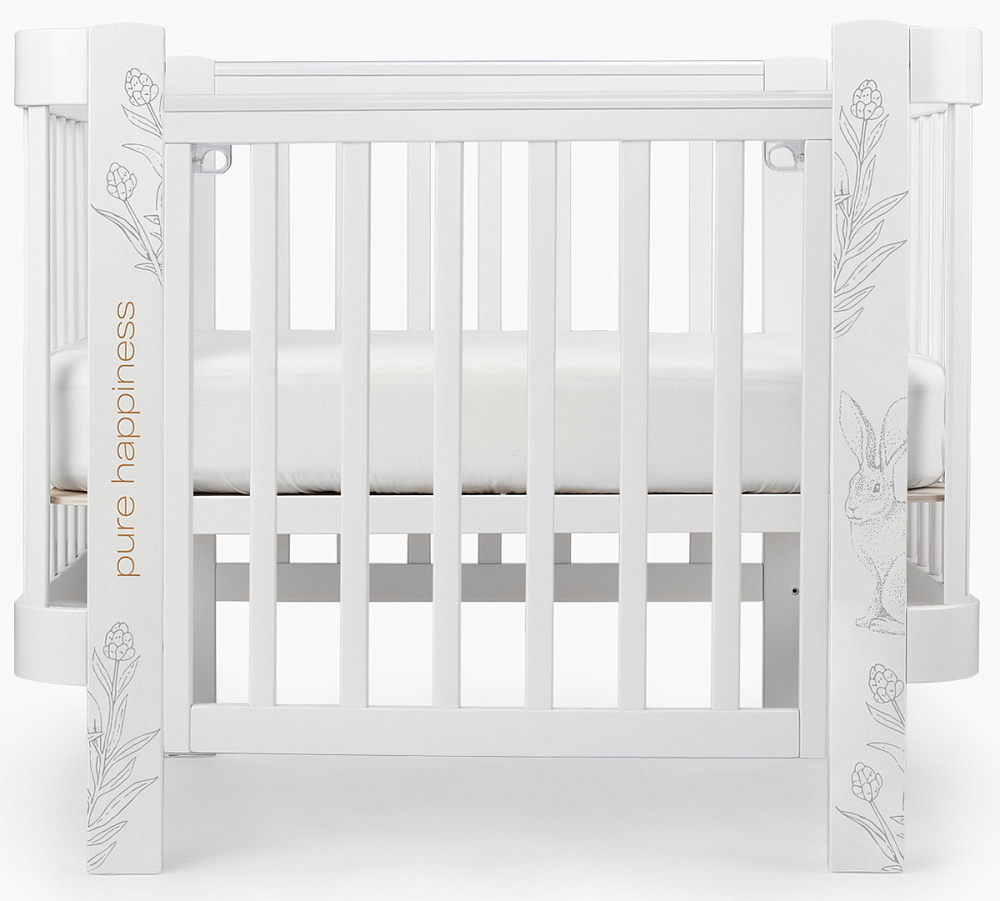 Детская кроватка-трансформер Happy baby Mommy Love в комплекте с расширением 160х70 white