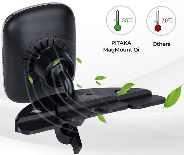 Автомобильный держатель Pitaka New MagMount QI CD Slot CMD3001Q (Black