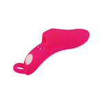 Розовая перезаряжаемая вибронасадка на палец (Цвет: розовый)
