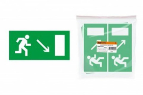 Знак "Направление к эвакуационному выходу направо вниз" 200х100мм TDM SQ0817-0053