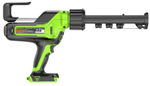 Пистолет для герметика аккумуляторный GREENWORKS G24CAU 24V, макс 310 мл, АКБ 2Ач и ЗУ 3501707UA
