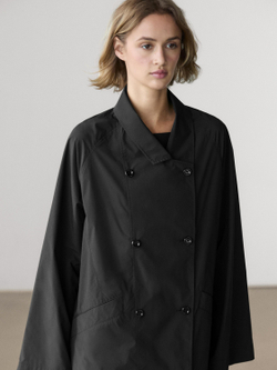 Massimo Dutti Двубортный тренч, черный