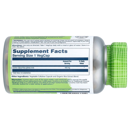 Solaray, солодка, 450 мг, 100 растительных капсул