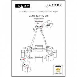 Подвесная люстра iLamp Dallas 2078-D890 BR