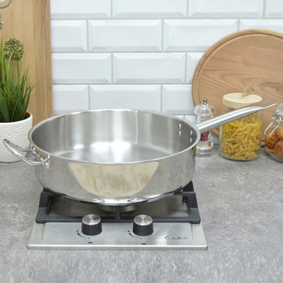 Сковорода 32см Общепит без крышки глубокая, индукция ТРС 3,5мм