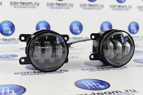 Противотуманные фары (ПТФ) линзованные "Sal-Man" (5 диодов LED 60W) на Лада Веста, Нива Урбан, Гранта FL, Ларгус FL, X-Ray, Renault, Nissan, Honda, Ford, Opel, Peugeot, Mitsubishi, Daewoo (арт. 01136)