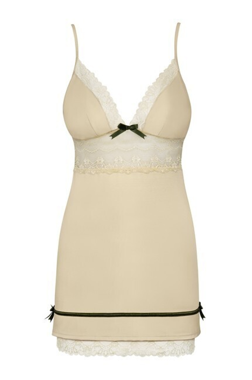 Сорочка цвета шампань с кружевом Carmelove Chemise SM (42-44) (Цвет: шампань)