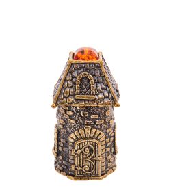 AM-3544 Наперсток «Домик Круглый» (латунь, янтарь)