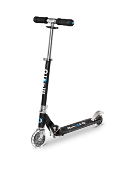 Самокат Micro Sprite чёрный LED + Ремень для переноски черный