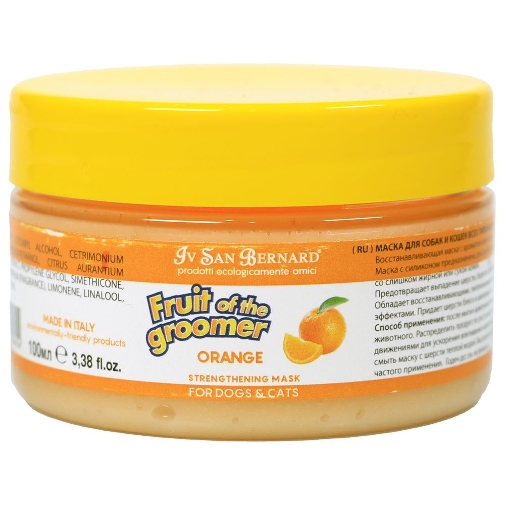 Маска Iv San Bernard Fruit of the Groomer Orange восстанавливающая для слабой выпадающей шерсти с силиконом 100 мл