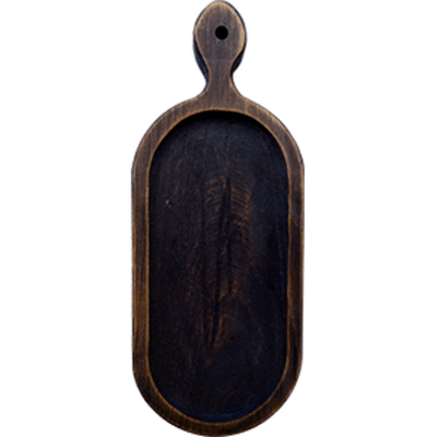 Доска для подачи овал с ручкой(8см);дуб темный;H=25,L=310,B=160мм