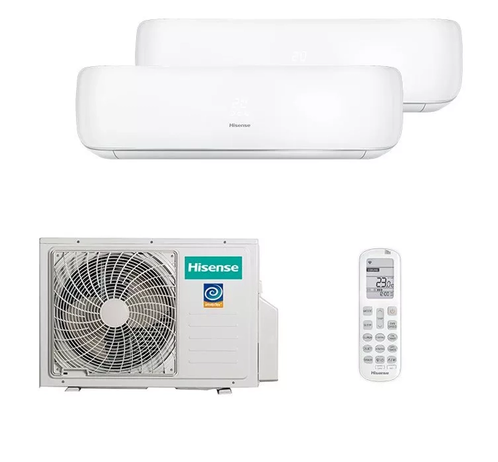 Мульти сплит-система Hisense на 2 комнаты (25+25 кв.м.) PREMIUM DESIGN R32
