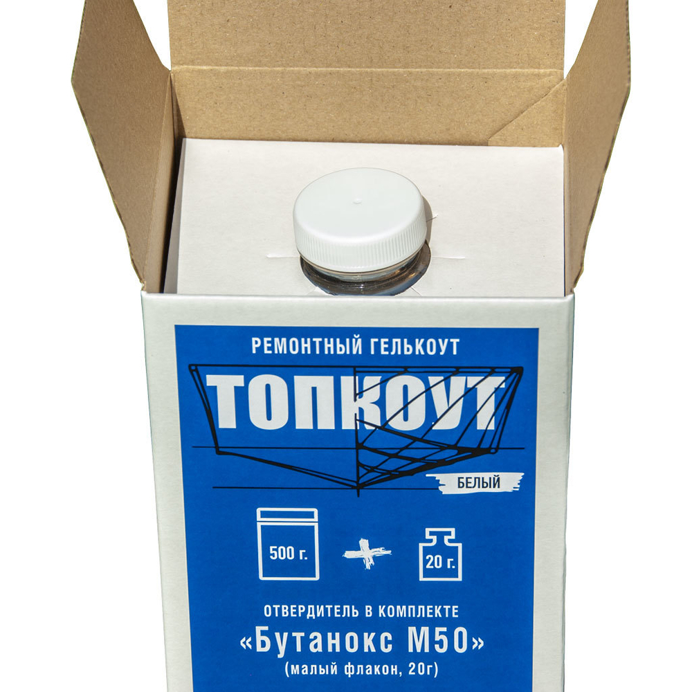 Топкоут с отвердителем для ремонта пластиковых лодок