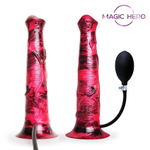 Малиновый фантазийный фаллоимитатор с имитацией эякуляции - 29 см. (Цвет: малиновый)